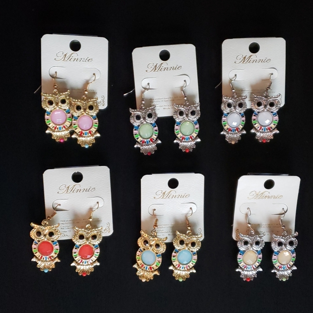 BOHEMIAN OWL DANGLE EARRINGS